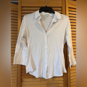 James Perse White Lightweight Button-Down Shirt